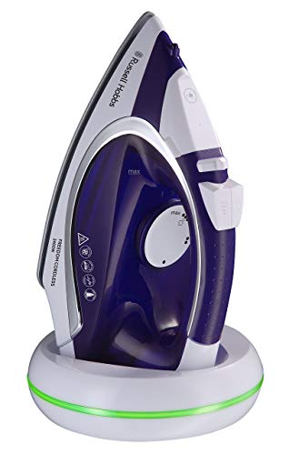 Russell Hobbs Plancha de Ropa Sin Cable Supreme Steam Cordless - 2400 W, Suela de Cerámica, Plancha Inalámbrica, Golpe Vapor 135g, Antical, Antigoteo, Apagado Automático, Morado y Blanco - 23300-56