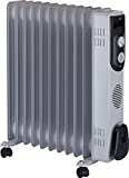Jata R111 Radiador de Aceite con 11 Elementos caloríficos, 2500 W, Acero Inoxidable, Blanco