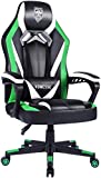 Silla de Juego Verde, Silla Gaming para Jugadores, Silla de Oficina Moderna con Masaje, Silla paraTrabajar en Casa, Silla con Respaldo Alto, Silla Gaming para Niños, Apoyabrazos Acolchados (Verde)