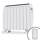 Cecotec Radiador Eléctrico Bajo Consumo Ready Warm 1800 Thermal 8 Elementos, 1200W, De pared o pie, 3 Modos, Temporizador, Mando a Distancia, Pantalla LED, Blanco