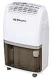 Orbegozo DH 2060 - Deshumidificador con función calefacción, hasta 20 litros de absorción diaria, conexión para desagüe, depósito de 3.5 litros y panel de control digital, blanco y negro