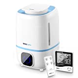 3,0L Humidificador Ultrasónica Bebásilencioso, Boquilla 360° con Aromaterapia Difusor, Apagado Automático, Para Hogar, Habitación Para Bebés, Dormitorio, con Control Remoto y Higrómetro ”“ Fountain