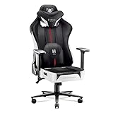Diablo X-Player 2.0 Silla Gaming Oficina Apoyabrazos 3D Diseño Ergonómico Cuello/Cojín Lumbar Blanco-Negro King (XL)