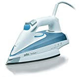 Braun Texstyle 7 TS725 - Plancha para la Ropa de Vapor de 2400W, Suela Eloxal, Golpe de Vapor de 180gr/min, Depósito de 400ml, Sistema Antigoteo, Vapor Vertical, Color Blanco y Azul