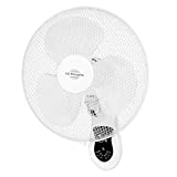 Orbegozo WF0242 Ventilador de Pared, Mando a Distancia, 3 velocidades de ventilación, Cabezal oscilante multiorientable, temporizado, 40 W, plastico, Blanco