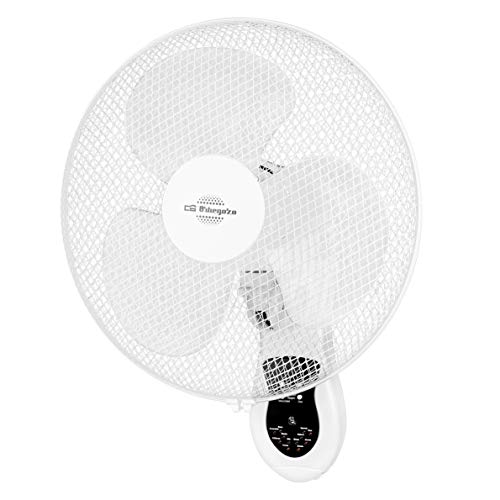 Orbegozo WF0242 Ventilador de Pared, Mando a Distancia, 3 velocidades de ventilación, Cabezal oscilante multiorientable, temporizado, 40 W, plastico, Blanco
