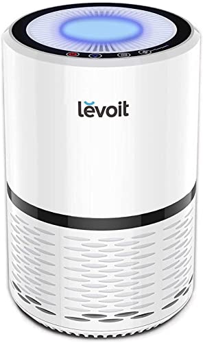 LEVOIT Purificador de Aire Filtro HEPA de 3-Etapa, Captura 99.97% de Alergias, Polen, Polvo, Caspas de Mascota, Elimina de Humo y Olores, 3 Velocidades Ajustables, Luz Nocturna, Blanco, CADR is 68m³/h