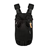 NICREW Mochila del Perro, Mochila Transportín Perro, Ajustable Bolsa Delantera para Perro Pequeño, Viaje Bolsa de Transporte de Mascotas para Viajar/Senderismo/Camping-S-Negro