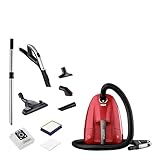 Nilfisk 128350554 Aspirador de Trineo con Bolsa Rojo Elite RCL14E08A2, 450 W, 3.2 litros, 68 Decibelios, Plástico, Red