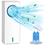 Aire Acondicionado Móvil, Climatizador Evaporativo Portátil Potente Silencioso, 4 en 1 Enfriador de Aire Grande, 3 Modos y 3 Velocidades de Viento, Humidificador, Ventilador