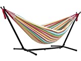 Vivere UHSDO8-26 - Hamaca con soporte incluido, multicolor, 250 cm, doble, diseño Salsa
