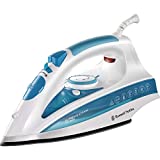 Russell Hobbs Plancha de Ropa Steam Glide Professional - 2600 W, Suela de Cerámica, Golpe de Vapor 140 g, Función de Autolimpieza, Blanco y Azul - 20562-56
