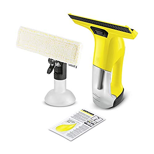 Kärcher WV 6 Plus - Limpiadora de Cristales Eléctrica para Ventanas Limpias y sin Marcas, con Batería Extralarga de 100 min y Cargador Rápido, Incluye Botella Pulverizadora y Paño (1.633-510.0)