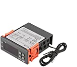 ARCELI Controlador de Temperatura Digital AC 110V-220V Fahrenheit/Centígrados Termostato/Modo de refrigeración con Sensor 2 relés