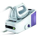 Braun Carestyle5 - Centro de planchado, 2400 w, suela bidireccional eloxal 3d, golpe de vapor 340 g/min, sistema bloqueo easylock, blanco y púrpura