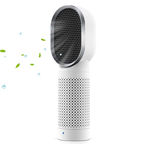 QUEENTY Purificador de Aire para Alergias con Filtro HEPA y Carbón Activado, Purificador de Aire para Hogar con Iones Negativos, Polen, Humo, Olor y Caspas de Mascota