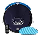 Rowenta RR6871WH Smart Force Explorer Aqua - Robot aspirador 2 en 1, aspira y friega, con sensores anticaída, bateria ion-litio de 150 minutos de autonomía, incluye mando a distancia y base de carga