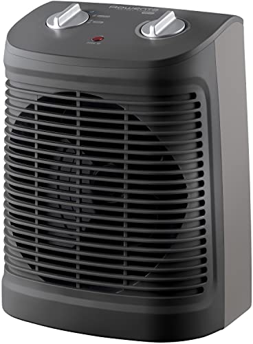 Rowenta Comfort Compact SO2320 - Calefactor Comfort Compact 2000W, función Silence, 2 velocidades, termostato mecánico función anti-heladas, ventilador aire frío, fácil transporte, negro