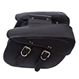 WILDKEN Alforjas para Motocicletas Bolsas de Cuero Impermeable de PU Sintético al Aire Libre Paquete Universal de Piel para Harley Davidson (45 * 15 * 30 cm)