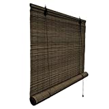 Victoria M. Persiana de Bambú, Estor Enrollable en Bambú para Interiores, Protección Solar y Privacidad, para Ventanas y Puertas, Marrón Oscuro, 80 x 160 cm