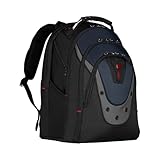 WENGER Ibex Mochila para portátil, portátil de hasta 17 Pulgadas, Tableta de hasta 10 Pulgadas, 23 l, Mujer Hombre, Negocios Universidad Escuela Viajes, Negro/Azul, 600638