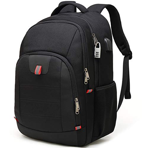 Mochila Antirrobo Impermeable, Mochila Portátil Hombre 17.3 Pulgadas Puerto USB Impermeable Trabajo Ordenador Viaje Negocio Multifuncional Daypacks Negro Mochila Antirrobo Impermeable, Mochila Portátil Hombre 17.3 Pulgadas Puerto USB Impermeable Trabajo Ordenador Viaje Negocio Multifuncional Daypacks Negro