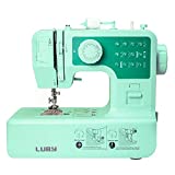 LUBY Máquina de Coser, 12 Puntadas Incorporadas, Bricolaje, Portátil, Elegante Verde