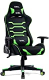 Umi. by Amazon - Silla Gaming Escritorio Oficina Garantía de 2 años de PU y Tela Respaldo Reclinable Silla Ergonómica Silla Gamer Color Verde