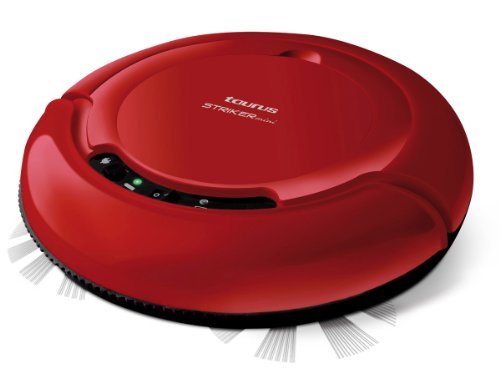 Taurus Striker Mini - Robot aspirador; 14.4 V; diámetro 23;5 cm; autonomía 75 min; compacto; antiralladuras; 2 cepillos laterales; sensores anticaída; color rojo