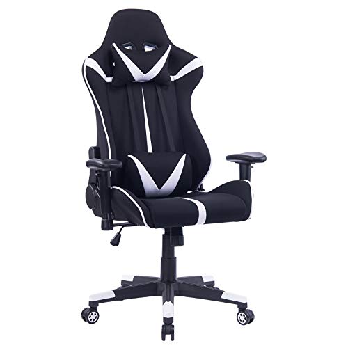 WOLTU Racing Silla, Gaming Silla de Escritorio Asiento de Tela Silla Oficina Silla de Ordenador Silla Giratoria de Oficina Silla de Trabajo Ajustable Silla BS38