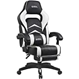 UMI. Essentials Silla Gaming Escritorio Oficina Garantía de 2 años con Reposapiés Respaldo Reclinable Silla Ergonómica Silla Gamer Color Blanco