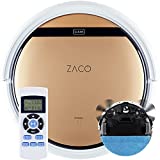 ZACO Robot aspirador y fregasuelos V5sPro con mando a distancia, Aspiradora y fregadora inteligente 2en1 para suelos duros, madera, parquet y alfombras, Aspiradoras para perros y pelos de mascotas