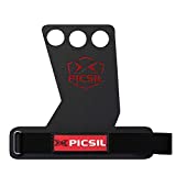 PICSIL RX Calleras para Cross Training, Carbon Grips de 3 Agujeros, para Gimnasio, Box, Halterofilia, Gimnasia, Previenen Ampollas y Desgarros, Mayor Resistencia y Protección, Unisex, Rojo, M