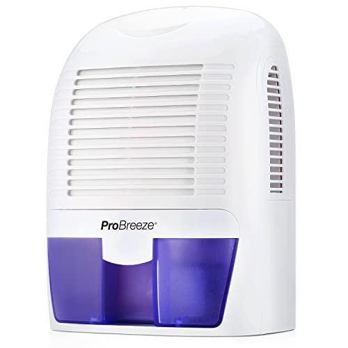 Pro Breeze Deshumidificador 1500 ml Pequeño y Portátil. Elimina, Humedad y Moho de Habitaciones, Baños y Áreas Medianas y Pequeñas. Bajo Consumo y Auto Apagado