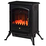 HOMCOM Chimenea Eléctrica Vertical 45x28x54,8cm 1000/2000W Efecto Leña Ardiendo(Tipo 5)
