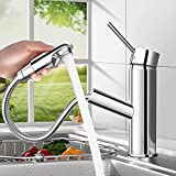 Grifo Cocina,bedee Grifo Cocina Extraible 100 cm Agua Fría y Caliente,Acero Inoxidable Grifos de Fregadero Cocina Caño Giratorio de 360° Diseño