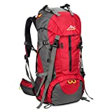 SKYSPER 50L Mochilas de Senderismo Gran Capacidad Mochilas de Marcha Macutos para Hombre Mujer Impermeable con Cubierta para Lluvia para Viaje Camping Acampada Trekking Aventura Montañismo