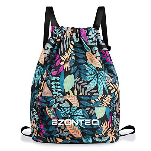 EZONTEQ Mochilas casual Unisex lona para PC Viaje Libros Acampada Estudiantes Escuela Bolsa de cuerda Bolsas de gimnasia Mochila cuerda para Niño Niña Chica Hombre Mujer - Azul oscuro Hojas EZONTEQ Mochilas casual Unisex lona para PC Viaje Libros Acampada Estudiantes Escuela Bolsa de cuerda Bolsas de gimnasia Mochila cuerda para Niño Niña Chica Hombre Mujer - Azul oscuro Hojas