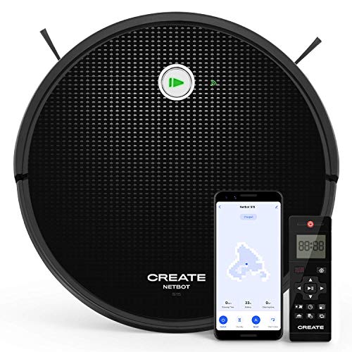 CREATE / NETBOT S15 / Robot Aspirador y Friegasuelos 4 en 1 / Mapeo navegación Inteligente y App, Barre, aspira, friega y Pasa la mopa, Especial Mascotas, Suelos Duros y Alfombras