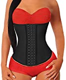 YIANNA Mujer Fajas Reductoras Moldeadora Waist Trainer Corset Reductor Cinturilla Abdomen Faja Colombiana Corsé Negro, U37G Size XS