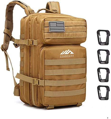 ZEHNHASE Mochila Táctica Impermeable 45L Gran Capacidad Nylon 600D Múltiples Bolsillos para Senderismo Acampada, Montañismo, Caza, Aire Libre Ciclismo y más ZEHNHASE Mochila Táctica Impermeable 45L Gran Capacidad Nylon 600D Múltiples Bolsillos para Senderismo Acampada, Montañismo, Caza, Aire Libre Ciclismo y más