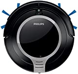 Philips FC8710/01 - Robot aspirador, diseño súper compacto 6 cm, 2 fases, programación 24 h, con mando, color plateado metálico y negro intenso