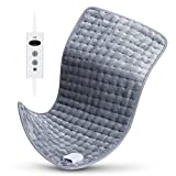 Almohadilla Térmica Eléctrica, 10 Niveles de Calentamiento, 9 Tipos de Temporizador, Turejo Esterilla Eléctrica con Correas de Uso sin Manos, Lavable a Máquina 60 x 30 cm
