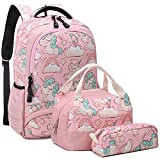 Meisohua Mochila Unicornio Niños Impermeable Mochila Escolar para Adolescente Pequeñas Mochilas Infantil Bolso para Chicas para La Escuela,Viajes,Intemperie Juego de 3 - Rosa