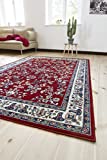 andiamo alfombra oriental clásica, alfombra persa – patrón oriental, alfombra tejida, alfombra de pelo corto – 120x170 cm rojo