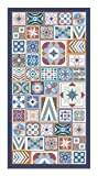 Panorama Alfombra Vinílica Estilo Hidráulica Color Multicolor 40 x 80 cm - Alfombra Cocina Vinilo - Alfombra Salón Antideslizante, Antihongos e Ignífuga - Alfombras Grandes - Alfombras PVC