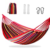 Gohytal Hamaca Colgante de Tela, 280x150cm Hamacas Colgantes Hamaca Ultraligera para Camping y Viaje Hamaca Doble Hamaca Transpirable Portátil Hamaca Extra Grande Exterior para Jardín Patio Playa