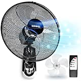 Duronic FN55 Ventilador de Pared | 5 Aspas y Hélice de 40 cm | Eléctrico 60W de Potencia Oscilante | 3 Velocidades y Mando a Distancia | Función de Temporizador y Cabezal Ajustable